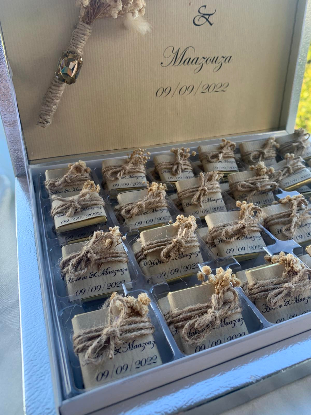 Boîte de chocolat personnalisé « Champêtre »