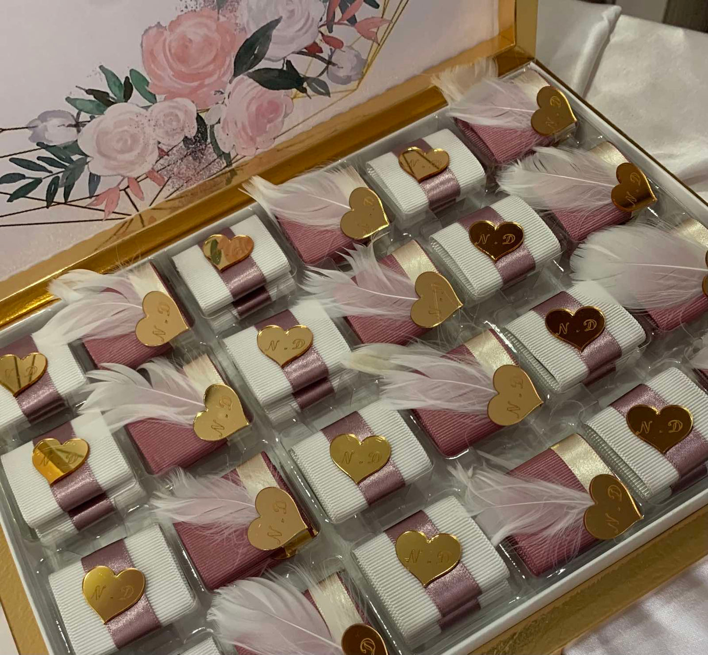 Boîte de chocolat personnalisée « plume »